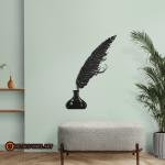 Metal Quill Pen and Ink Pottery Wall Art
